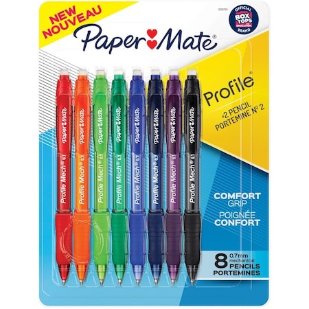 Paper Mate Mechanical Pencil, 0.7mm Lead, 8/PK, Multi PK PAP2105705